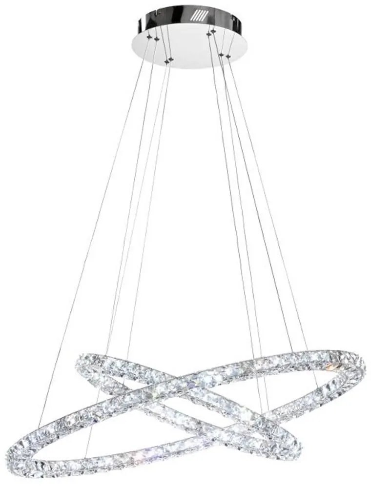 Φωτιστικό Οροφής 93946 Led L-900 Toneria Κρύσταλλο Chrome Eglo Metal, Glass