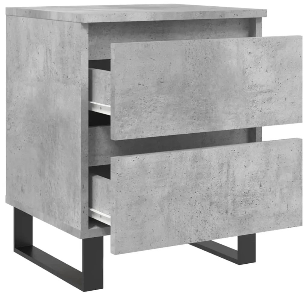 vidaXL Κομοδίνο Γκρι Σκυροδέματος 40 x 35 x 50 εκ. από Επεξεργ. Ξύλο