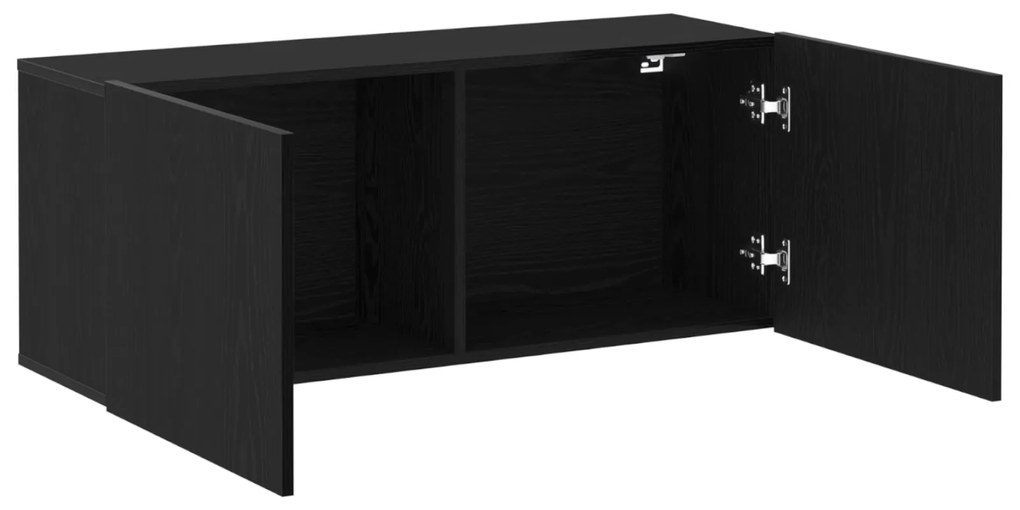 vidaXL Ντουλάπι Τοίχου Τηλεόρασης Μαύρη Δρυς 100x30x41 εκ. Επεξεργασμένο Ξύλο
