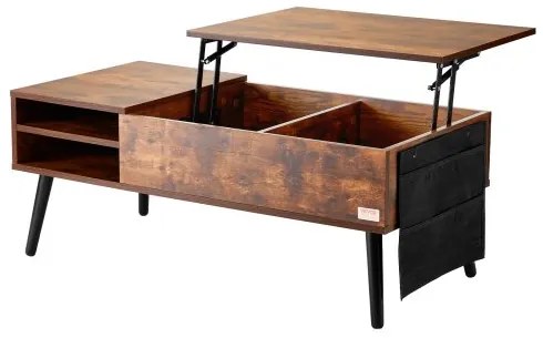 VEVOR Lift Top Coffee Table 39.4 in Rectangle Coffee Table for Living Room Brown