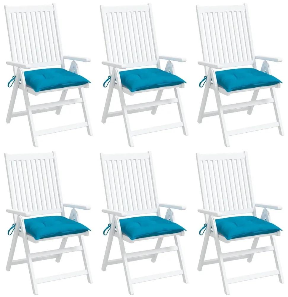 Μαξιλάρια Καρέκλας 6 τεμ. Αν. Μπλε 50 x 50 x 7 εκ. Υφασμάτινα - Μπλε