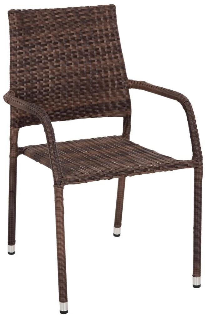 Καρέκλα - Πολυθρόνα MORNER C6074.01 Μεταλλική με Καφέ Rattan 55x58x87Υ εκ. 55x58x87 εκ.
