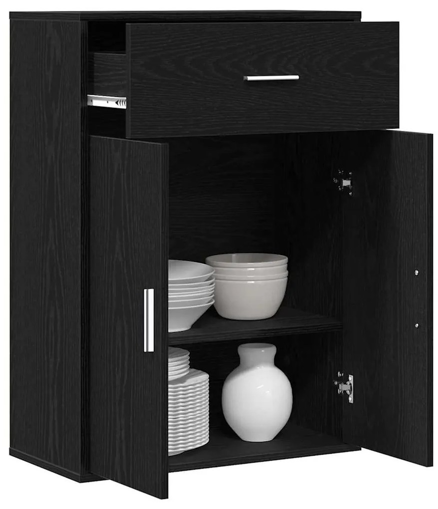 vidaXL Πλαϊνό γραφείο Μαύρη Οξυά 60 x 30 x 84 εκ Επεξεργασμένο ξύλο