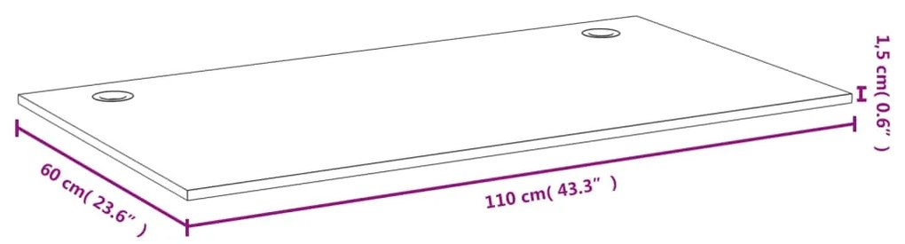 vidaXL Επιφάνεια Γραφείου 110 x 60 x 1,5 εκ. από Μπαμπού