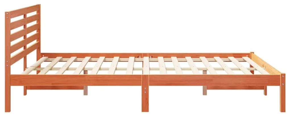 vidaXL Σκελετός Κρεβατιού Καφέ κεριού 160 x 220 cm Μασίφ ξύλο πεύκου