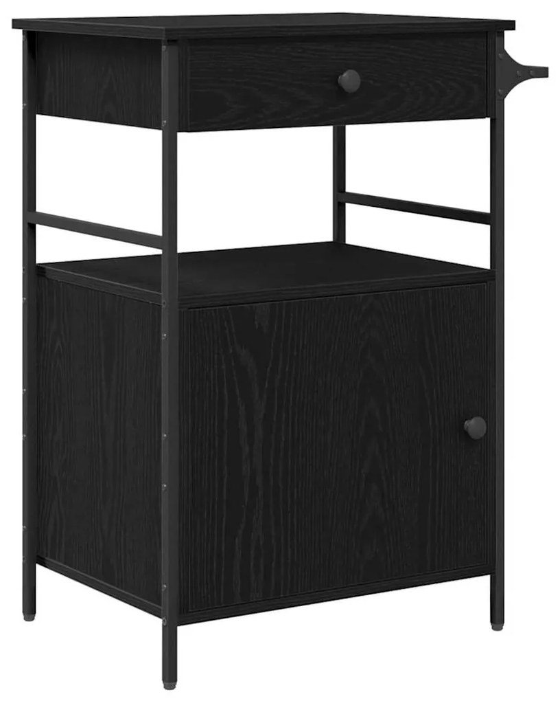 vidaXL Καλάθι Κουζίνας Μαύρης Δρυός 56x43x89.5 εκ. Κατασκευασμένο Ξύλο