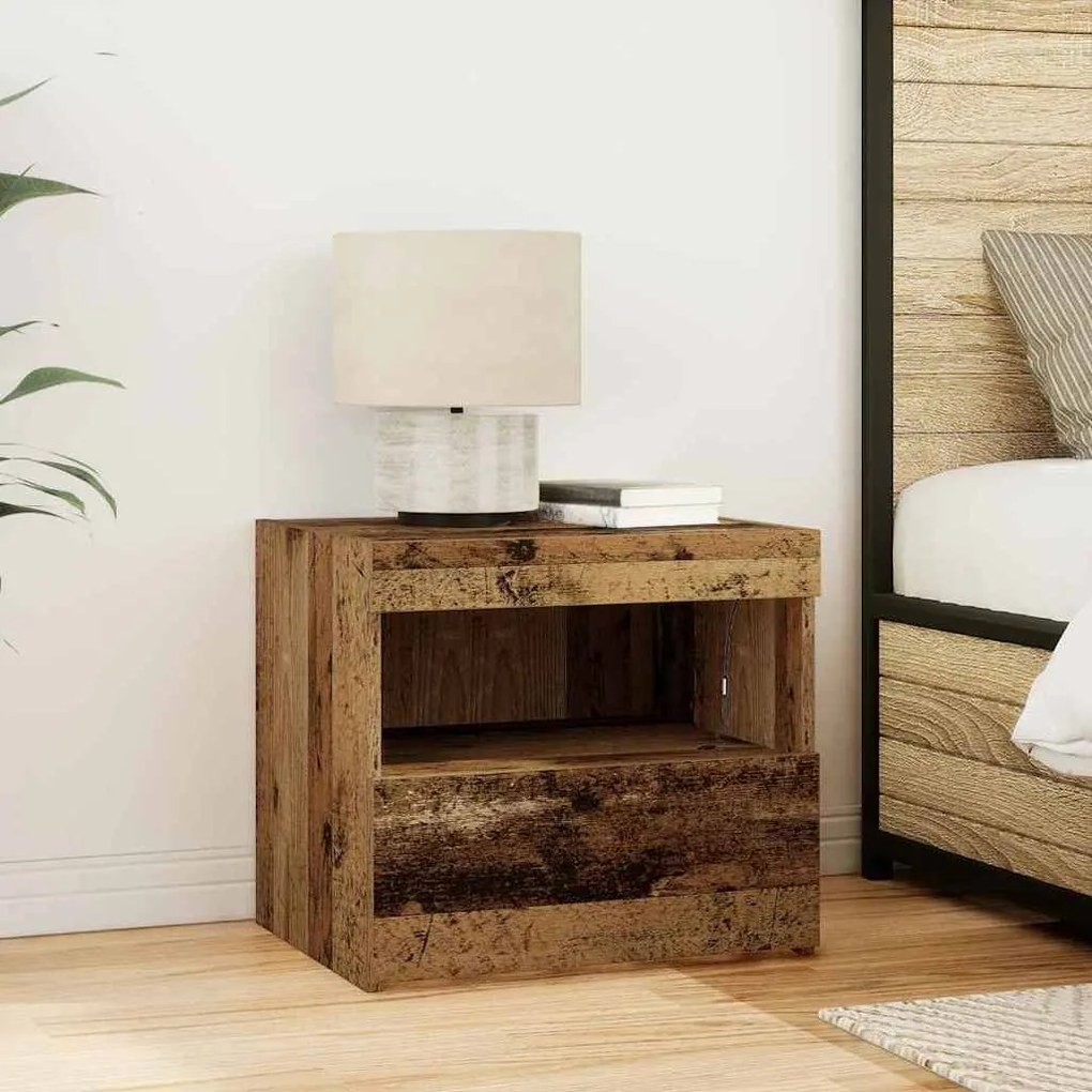 vidaXL Κομοδίνο 2 pcs Παλαιό ξύλο 50 x 40 x 45 cm Επεξεργασμένο ξύλο