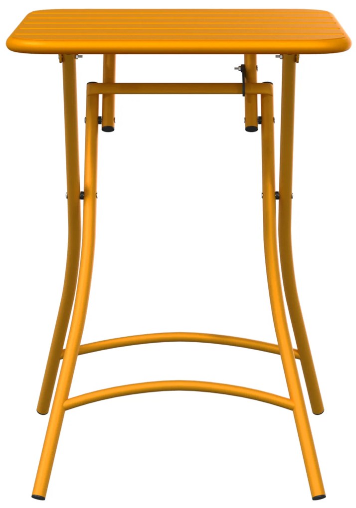 vidaXL Πτυσσόμενο Τραπέζι Κήπου Μουσταρδί 55x55x73 εκ. Ατσάλι