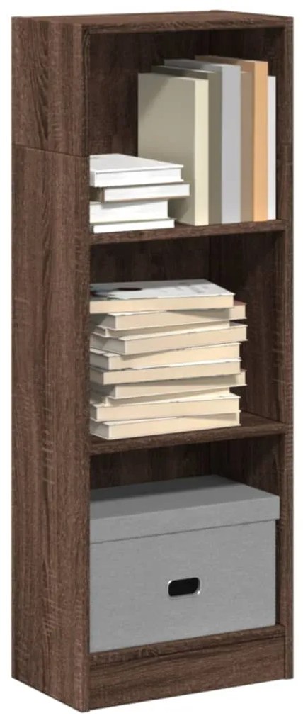 Βιβλιοθήκη Καφέ Δρυς 40x24x109 εκ. από Επεξεργασμένο Ξύλο