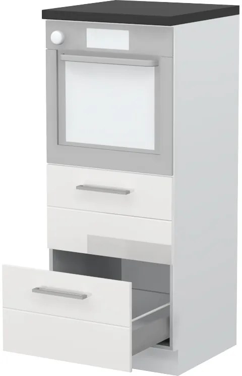 Επιδαπέδιο ντουλάπι φούρνου ψηλό Hudson K14-60-2MB-Λευκό - Λευκό γυαλιστερό - 60.00Χ60.00Χ148.00cm