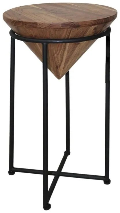 Τραπεζάκι Βοηθητικό Miles I 113-000049 Φ31x53cm Natural-Black