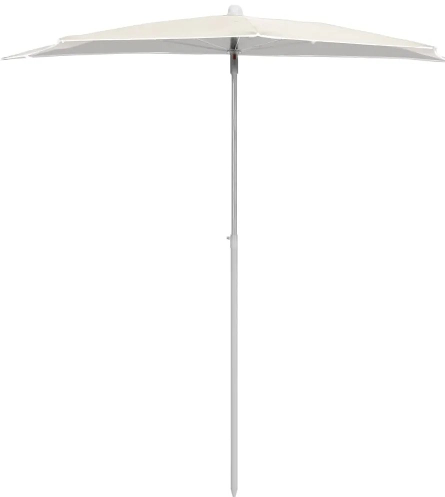 vidaXL Ομπρέλα Κήπου Μισή με Ιστό Χρ. Άμμου 180 x 90 εκ.