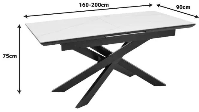 Τραπέζι Rogemi pakoworld γκρι mdf-μαύρο μέταλλο 160-200x90x75εκ