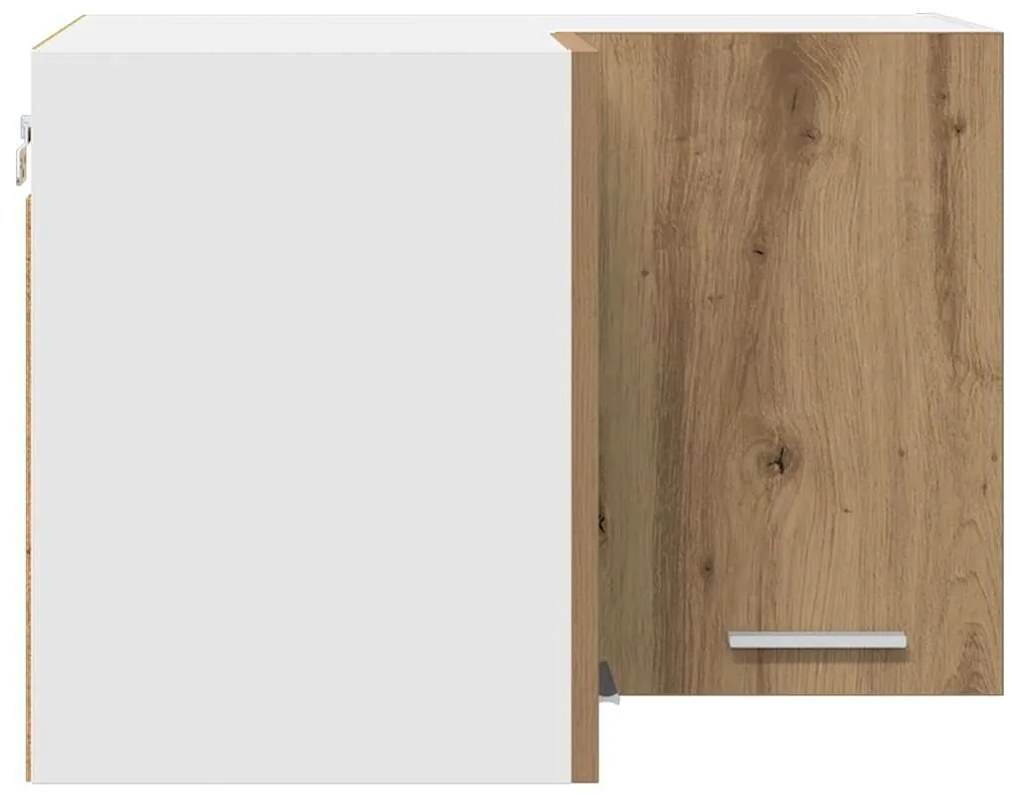 vidaXL Κρεμαστό ντουλάπι Χειροποίητη Δρυς και Λευκό 57 x 57 x 40 εκ.