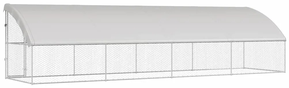 vidaXL Κλουβί Σκύλου με αποθήκευση 4 pcs Ασημί 8 x 2 x 2 m Ατσάλι