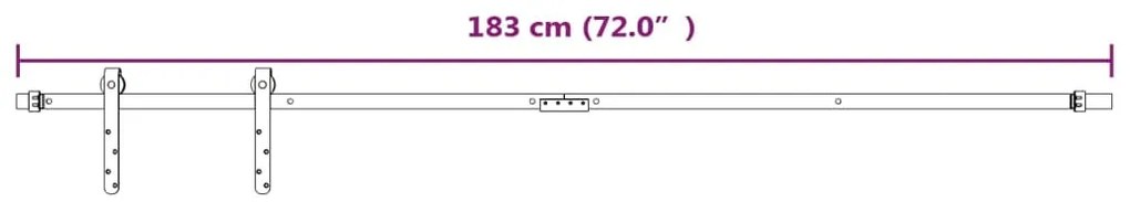 vidaXL Μηχανισμός Συρόμενης Πόρτας Μίνι Λευκή 183 εκ. Ανθρακοχάλυβας