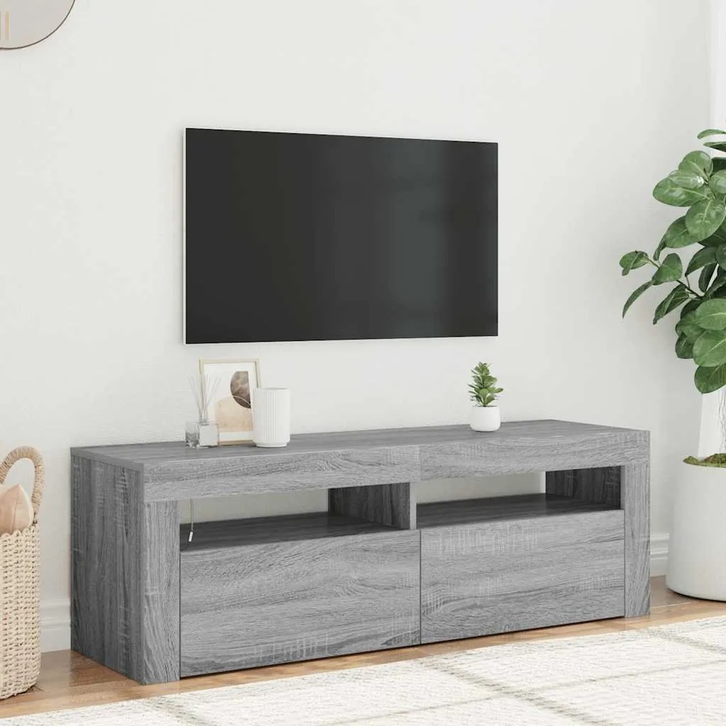vidaXL Έπιπλο Τηλεόρασης με LED Γκρι Sonoma 120x35x40 εκ.