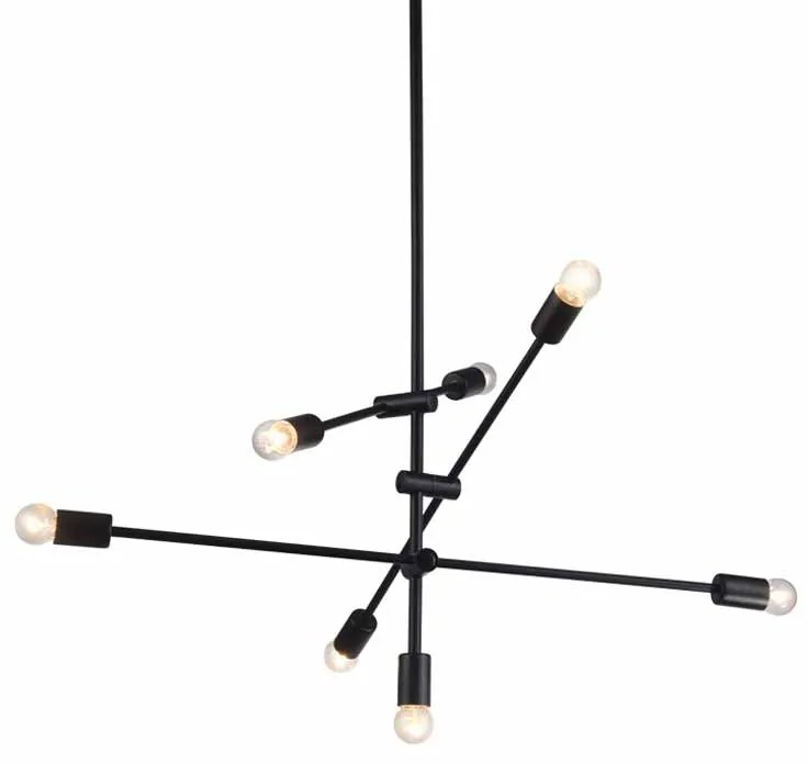 Φωτιστικό Οροφής Πολύφωτο Aca Luther OD680107BK Black Matt