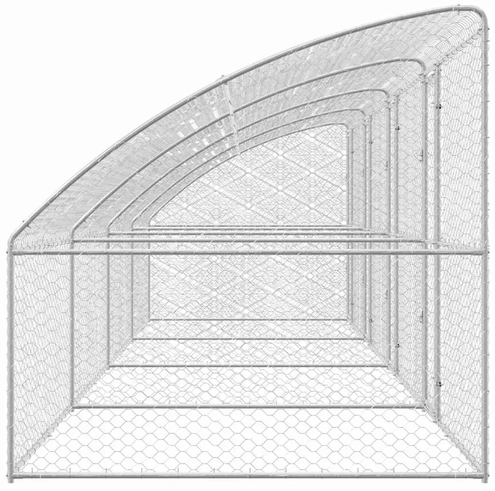 vidaXL Κλουβί Σκύλου με αποθήκευση 4 pcs Ασημί 8 x 2 x 2 m Ατσάλι