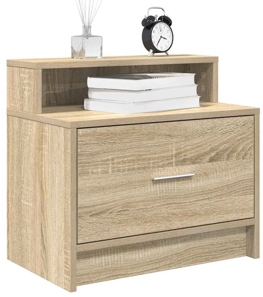 vidaXL Κομοδίνο με συρτάρι Sonoma Δρυς 51x31x47 εκ.