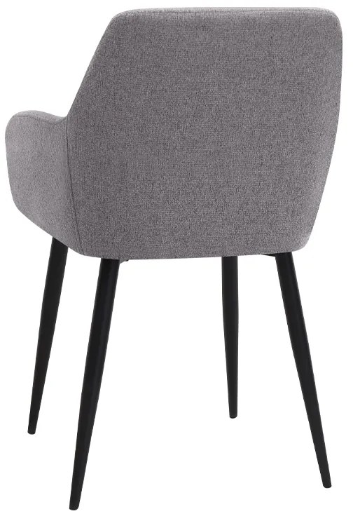 Πολυθρόνα τραπεζαρίας Monica Megapap ανοιχτό μπεζ ύφασμα - μεταλλικό μαύρο πόδι 54x57x84εκ.