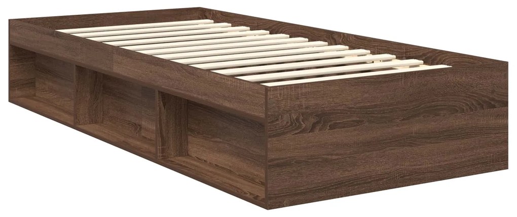 vidaXL Σκελετός Κρεβατιού Καφέ δρυς 90 x 190 cm Στερεά ξυλεία πεύκου