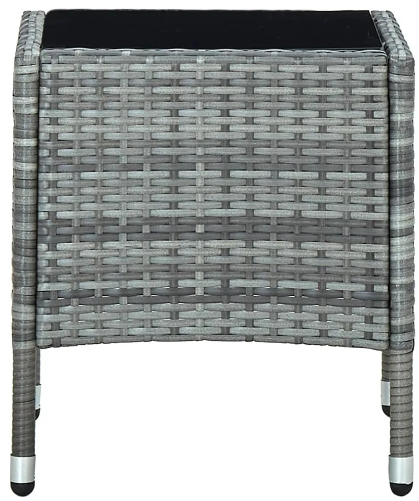 vidaXL Τραπέζι Κήπου Γκρι 40 x 40 x 45 εκ. από Συνθετικό Ρατάν