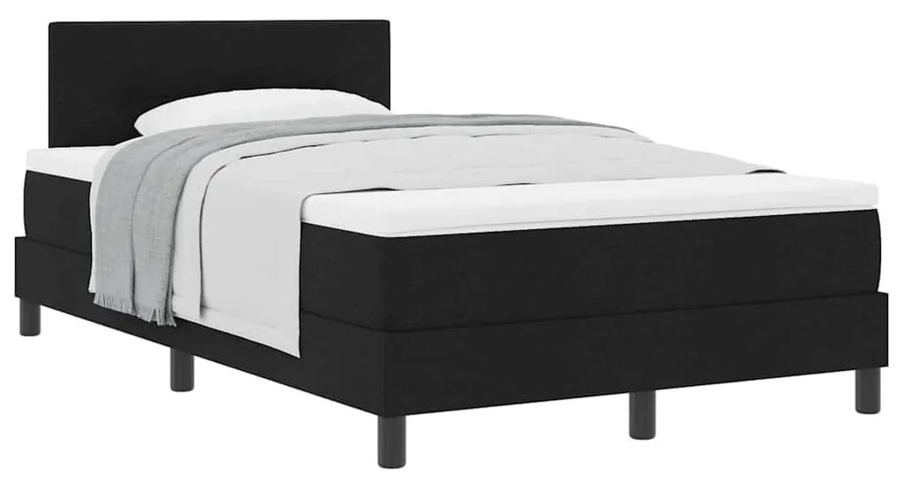 vidaXL Κρεβάτι box spring με στρώμα Μαύρο 120 x 200 cm ύφασμα