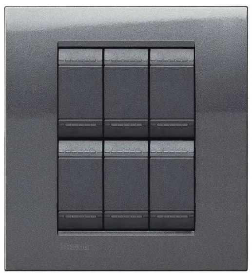 Πλαίσιο 3 + 3 Θέσεων Ατσάλι Bticino Video Display LNA4826AC Legrand-LNA4826AC-Ανθρακί LNA4826AC