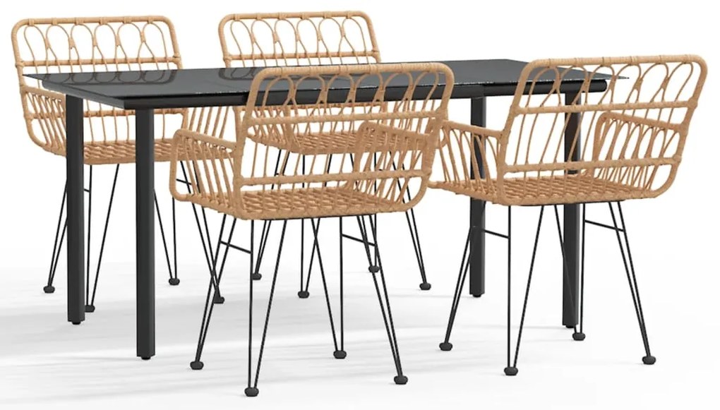 vidaXL Σετ Τραπεζαρίας Κήπου 5 Τεμαχίων από Συνθετικό Ρατάν