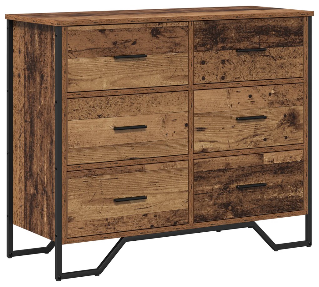 vidaXL Κουτί με Συρτάρια Παλιού Ξύλου 91x35.5x74.5 εκ Επεξεργασμένο Ξύλο