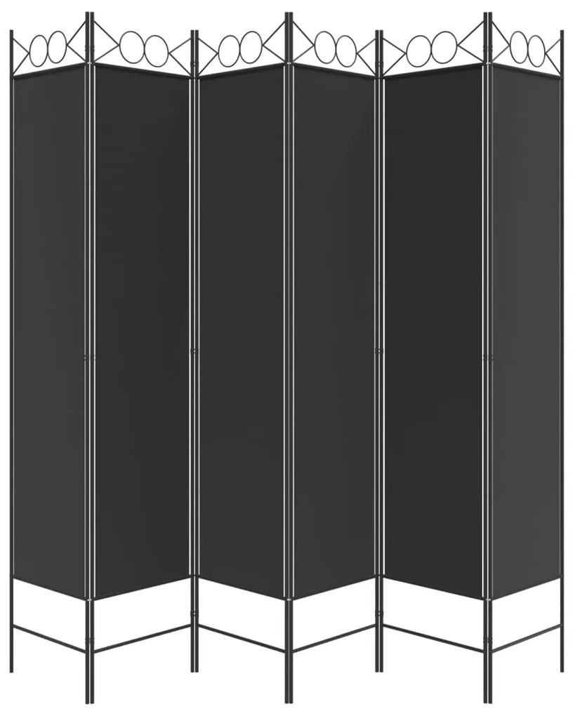 vidaXL Διαχωριστικό Δωματίου με 6 Πάνελ Μαύρο 240x200 εκ. από Ύφασμα