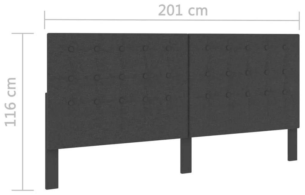 Καπιτονέ Κεφαλάρι Σκούρο Γκρι 200 x 200 εκ. Υφασμάτινο - Γκρι