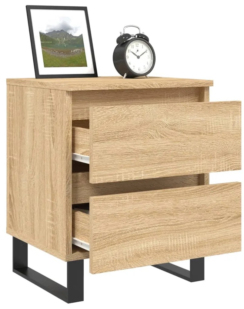vidaXL Κομοδίνο Sonoma Δρυς 40 x 35 x 50 εκ. από Επεξεργ. Ξύλο