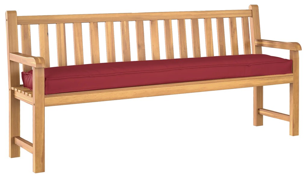 vidaXL Μαξιλάρι Παγκάκι Κρασιού Κόκκινο 200x40x8 εκ. Υφασμάτινη Όξφορντ
