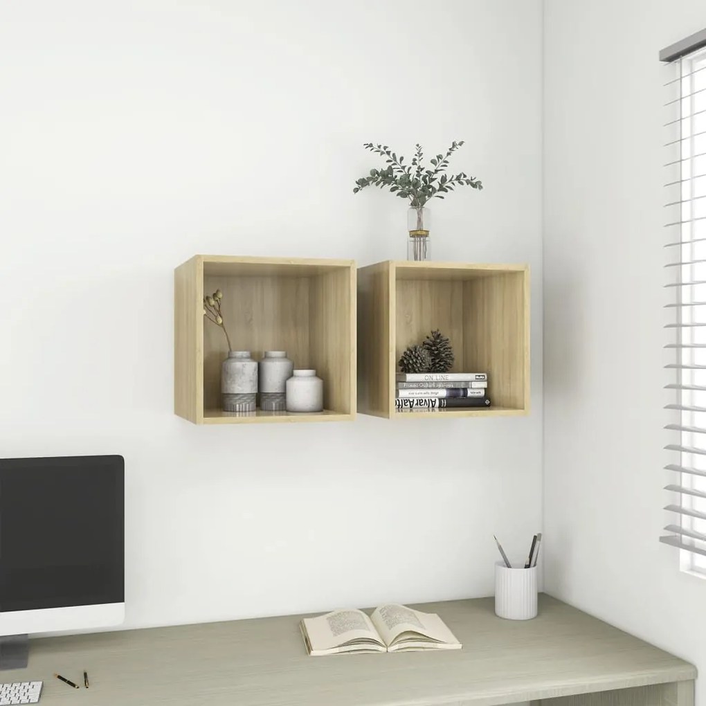 vidaXL Ντουλάπι Τοίχου Sonoma Δρυς 37 x 37 x 37 εκ. από Επεξ. Ξύλο