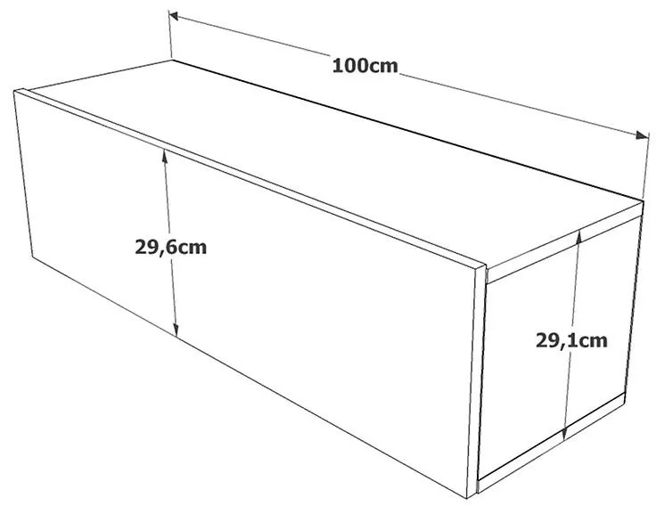 Έπιπλο τηλεόρασης επιτοίχιο Serit ανθρακί-sonoma 100x31.6x29.6εκ 100x31.6x29.6 εκ.