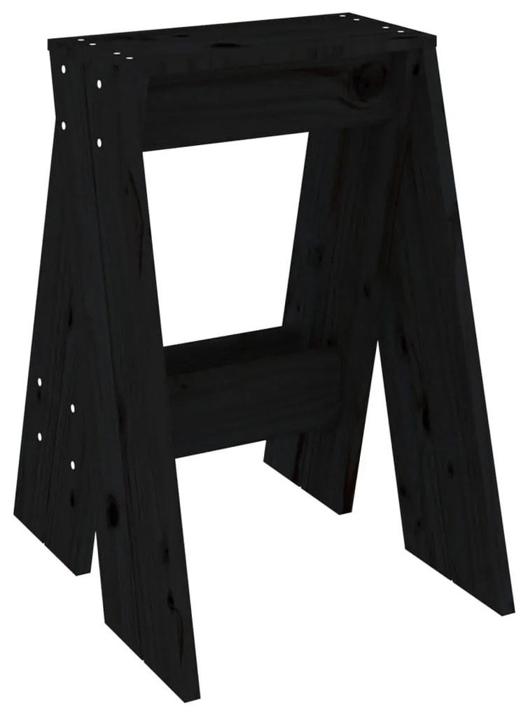vidaXL Σκαμπό 2 Τεμ. Μαύρα 40x40x60 εκ. από Μασίφ Ξύλο Πεύκου