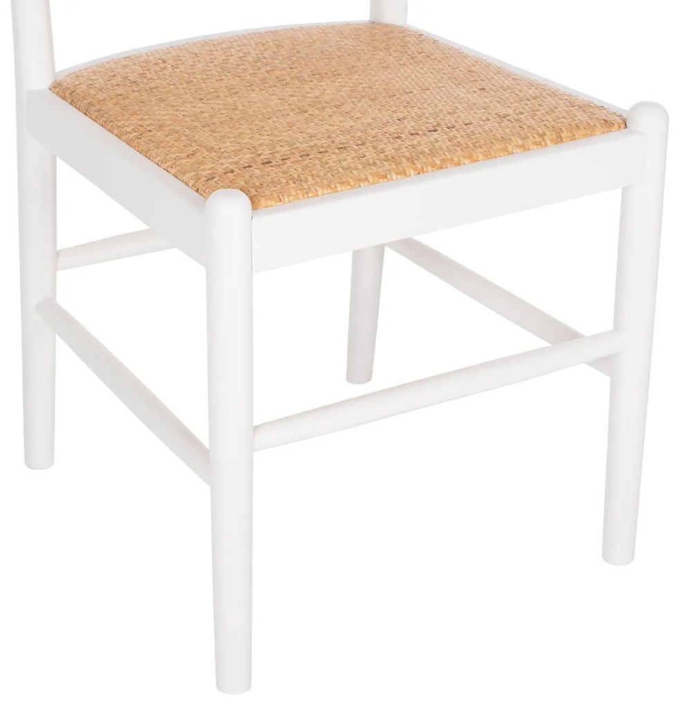 Καρέκλα C9407.03 από Οξιά σε Λευκό και Rattan Μπέζ 43x50x87Yεκ. 43x50x87 εκ.