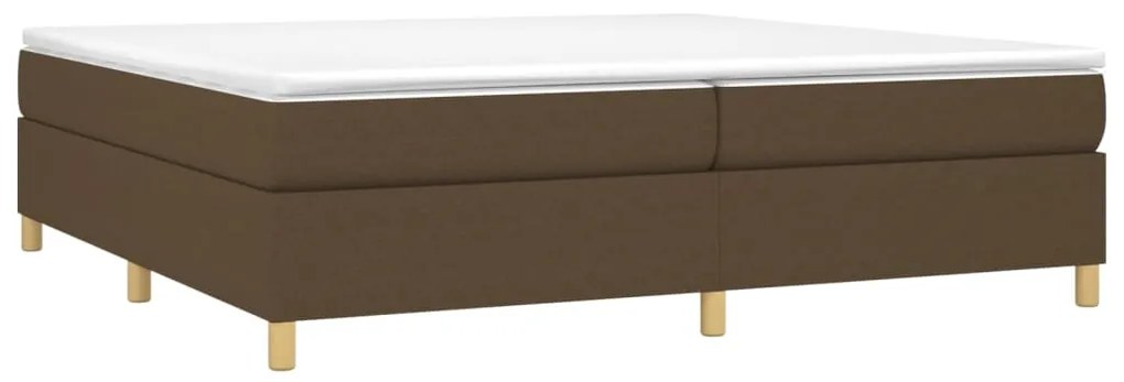 vidaXL Κρεβάτι Boxspring με Στρώμα Σκούρο Καφέ 200x200 εκ. Υφασμάτινο