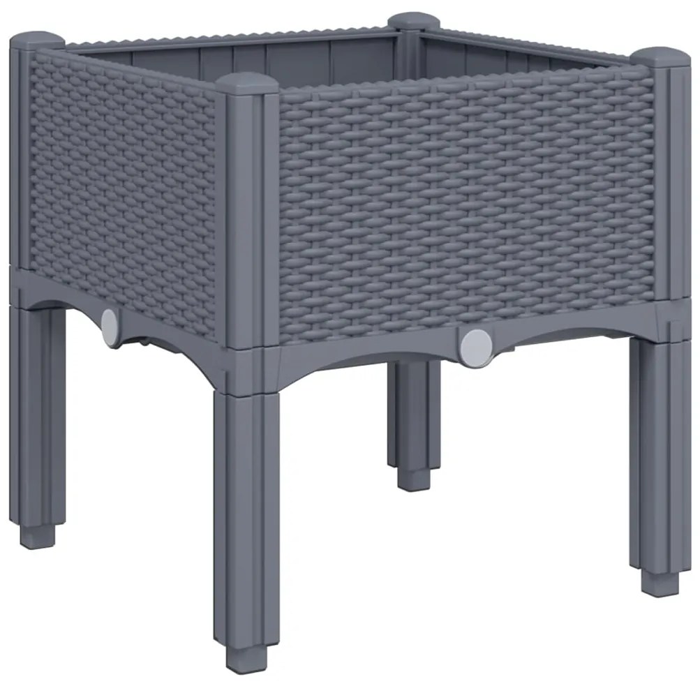 vidaXL Ζαρντινιέρα Κήπου με Πόδια Μπλε Γκρι 40x40x42 εκ. από Πολυπροπυλένιο