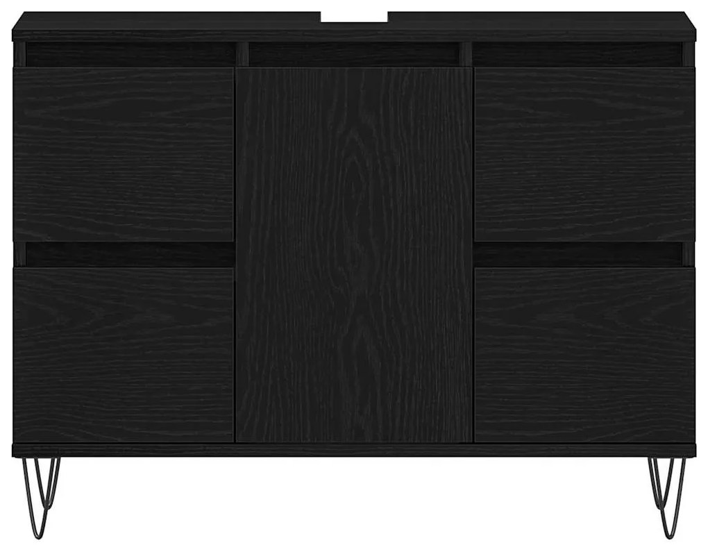 vidaXL Ντουλάπι Νιπτήρα Μαύρη Οξυά 80 x 33 x 60 εκ Επεξεργασμένο ξύλο
