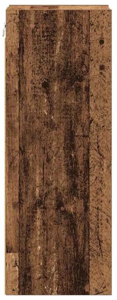 vidaXL Κρεμαστό ντουλάπι με ράφι Riga Παλιό Ξύλο 20 x 29,5 x 80 εκ.