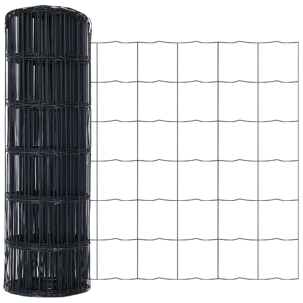 vidaXL Euro Fence Γκρι 0.6x10 μ. Σίδηρος