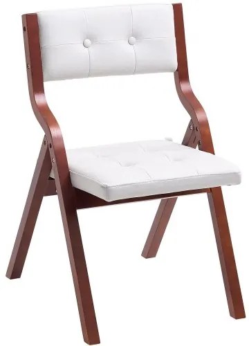 VEVOR Wooden Folding Chairs with Padded Cushion and Wooden Frame White Set of 2