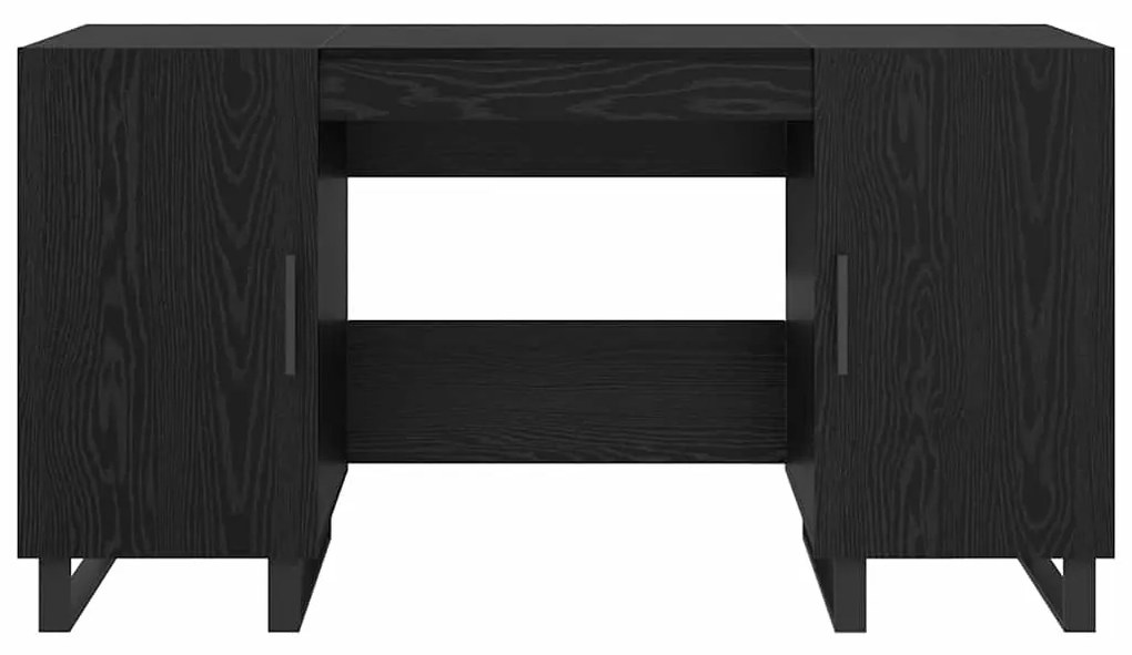 vidaXL Γραφείο με ράφι Μαύρη δρυς 140 x 50 x 75 εκ. Επεξεργασμένο ξύλο
