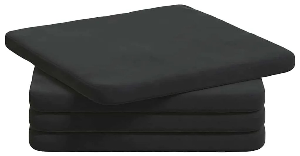 vidaXL Μαξιλάρια καθισμάτων 4 pcs Μαύρο 40 x 40 x 3 cm Βελούδο