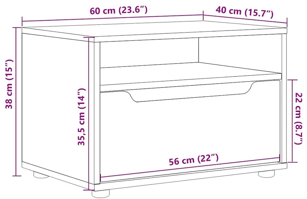 ΝΤΟΥΛΑΠΙ ΤΗΛΕΟΡΑΣΗΣ  "VISNES" ΜΑΥΡΟ 60X40X38 CM ΞΥΛΙΝΗ ΚΑΤΑΣΚΕΥΗ 4108289