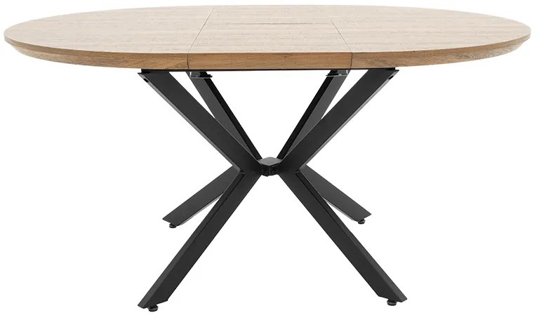 Tραπέζι Lydia pakoworld MDF επεκτεινόμενο καρυδί-μαύρο 120-160x120x79εκ