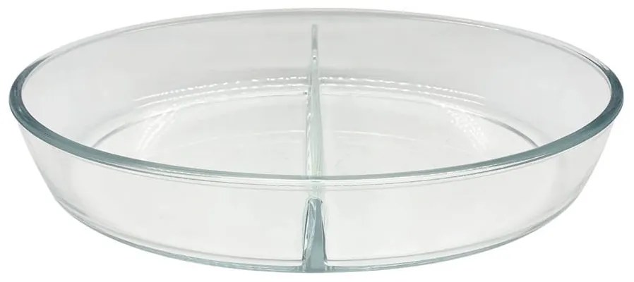 Πυρίμαχο Σκεύος Οβάλ Με Χώρισμα 781126 35x24,5x6,5cm3Lt Γυάλινο Clear Ankor Γυαλί